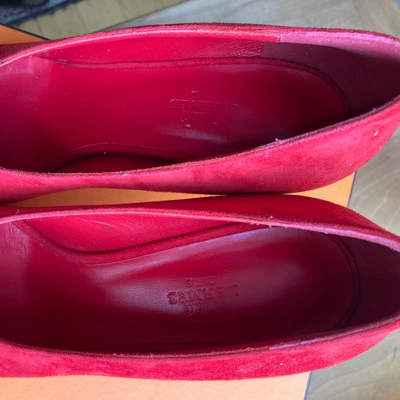 Hermes Red Suede shoes, UNUSED, size 38.5 - Picture 7 of 14